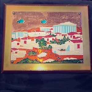 Rare Acropolis 1800 A. D. Handmade copper wall